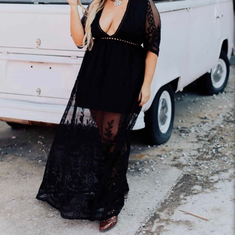 NWT black lace dress